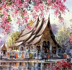 Temple Landscape Paint By Numbers