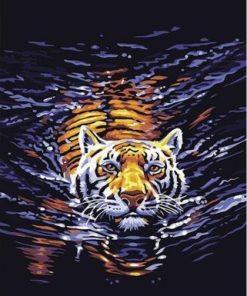 Tiger in Water Paint By Numbers