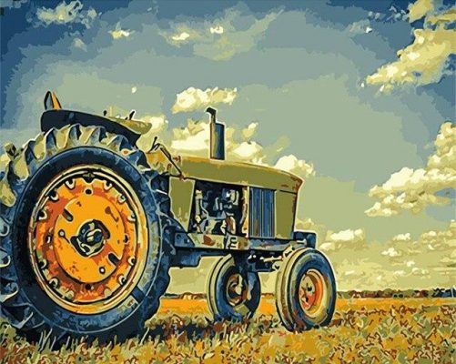 Tractor On Fields Paint By Numbers