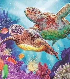 Turtle Family Paint By Numbers