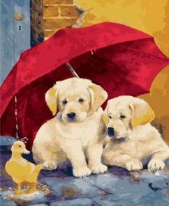 Umbrella Dogs Paint By Numbers