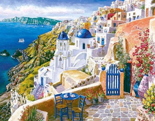 View from Santorini Paint By Numbers