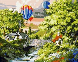 Village Balloons Paint By Numbers