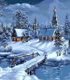 Winter In The Village Paint By Numbers