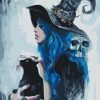 Witch And Her Cat Paint By Numbers