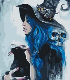 Witch And Her Cat Paint By Numbers