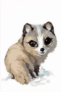 Wolf in Snow Paint By Numbers