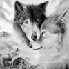 Wolves Black and White Paint By Numbers