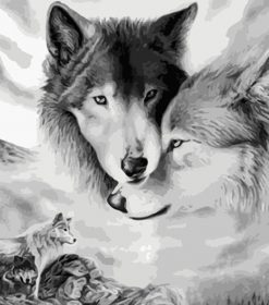 Wolves Black and White Paint By Numbers