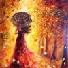 Woman In Autumn Trees Paint By Numbers