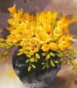 Yellow Flowers In Vase Paint By Numbers