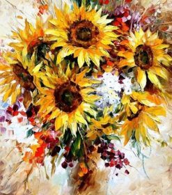 Yellow Sunflower Vase Paint By Numbers