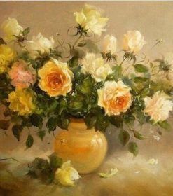 Yellow Vase Flowers Paint By Numbers