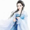 Asian Girl in Blue Dress Paint By Numbers