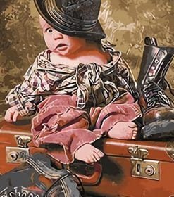 Baby In Large Clothes Paint By Numbers