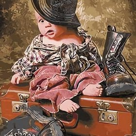 Baby In Large Clothes Paint By Numbers