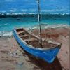 Blue Boat And Beach Paint By Numbers