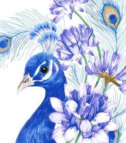 Blue Peacock Bird Paint By Numbers