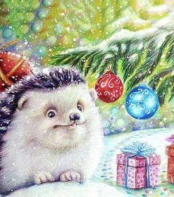 Christmas Hedgehog Paint By Numbers