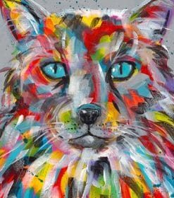 Colorful Fluffy Kitty Paint By Numbers