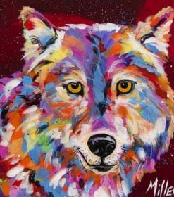 Colorful Golden Eyes Wolf Paint By Numbers