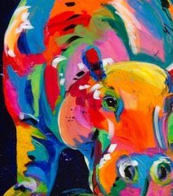 Colorful Hippo Paint By Numbers