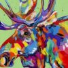 Colorful Moose Paint By Numbers