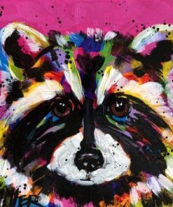 Colorful Raccoon Paint By Numbers