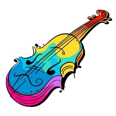 Colorful Violin Still Life Paint By Numbers