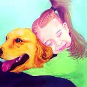 Golden Retriever With Girl Paint By Numbers