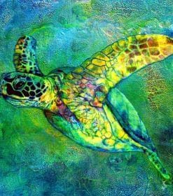 Green Turtle Paint By Numbers