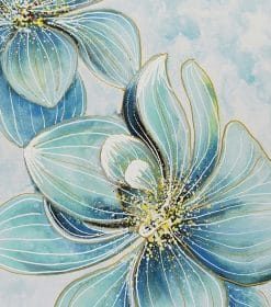 Light Blue Floral Flowers Paint By Numbers