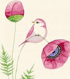 Peony Flowers and Bird Paint By Numbers