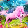 Pink Unicorn in Heaven Paint By Numbers