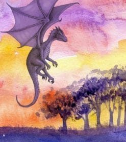 Purple Flying Dragon Paint By Numbers