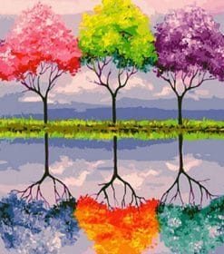 Trees of Bright Colors Paint By Numbers