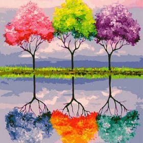 Trees of Bright Colors Paint By Numbers