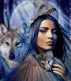 Wolves and Woman Paint By Numbers