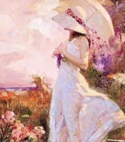 Woman With Summer Parasol Paint By Numbers