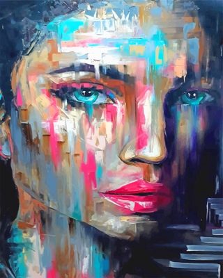 Colorful Woman Blue Eyes NEW Paint By Numbers