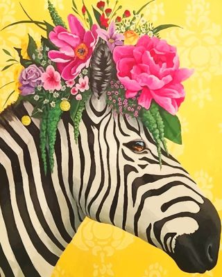 Zebra Flowers Crown NEW Paint By Numbers