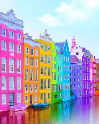 Colorful Buildings NEW Paint By Numbers