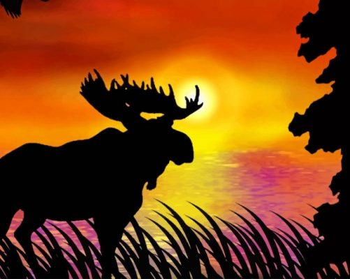 Moose Silhouette NEW Paint By Numbers