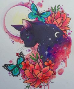 Aesthetic Cat Art paint by numbers