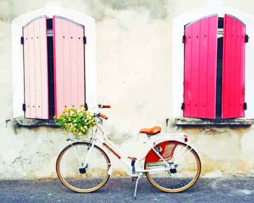 Bike With Pink Windows paint by numbers