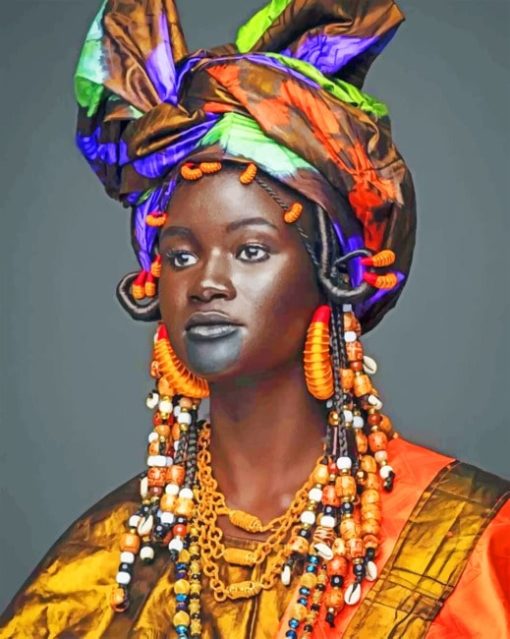 Black African Woman Paint by numbers