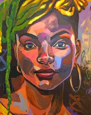 Colorful African Woman paint by numbers