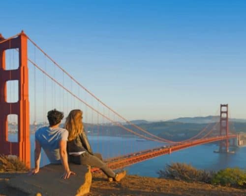 Couple In Golden Gate Bridge paint by numbers