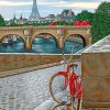 Red Bike In Paris Paint by numbers