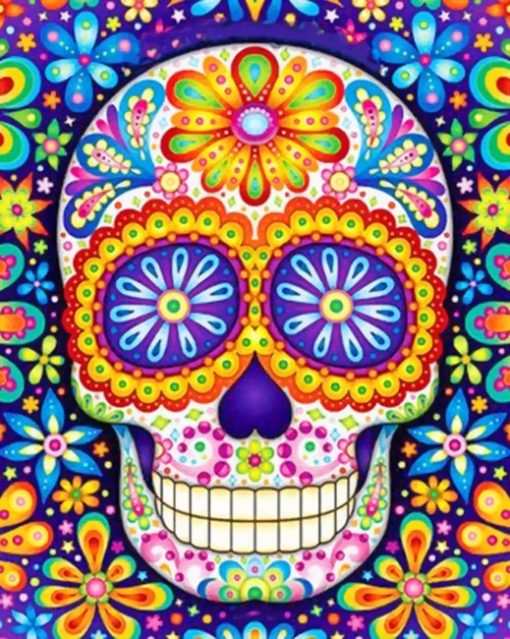 Colorful Skull Paint by numbers